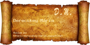 Derecskey Mária névjegykártya